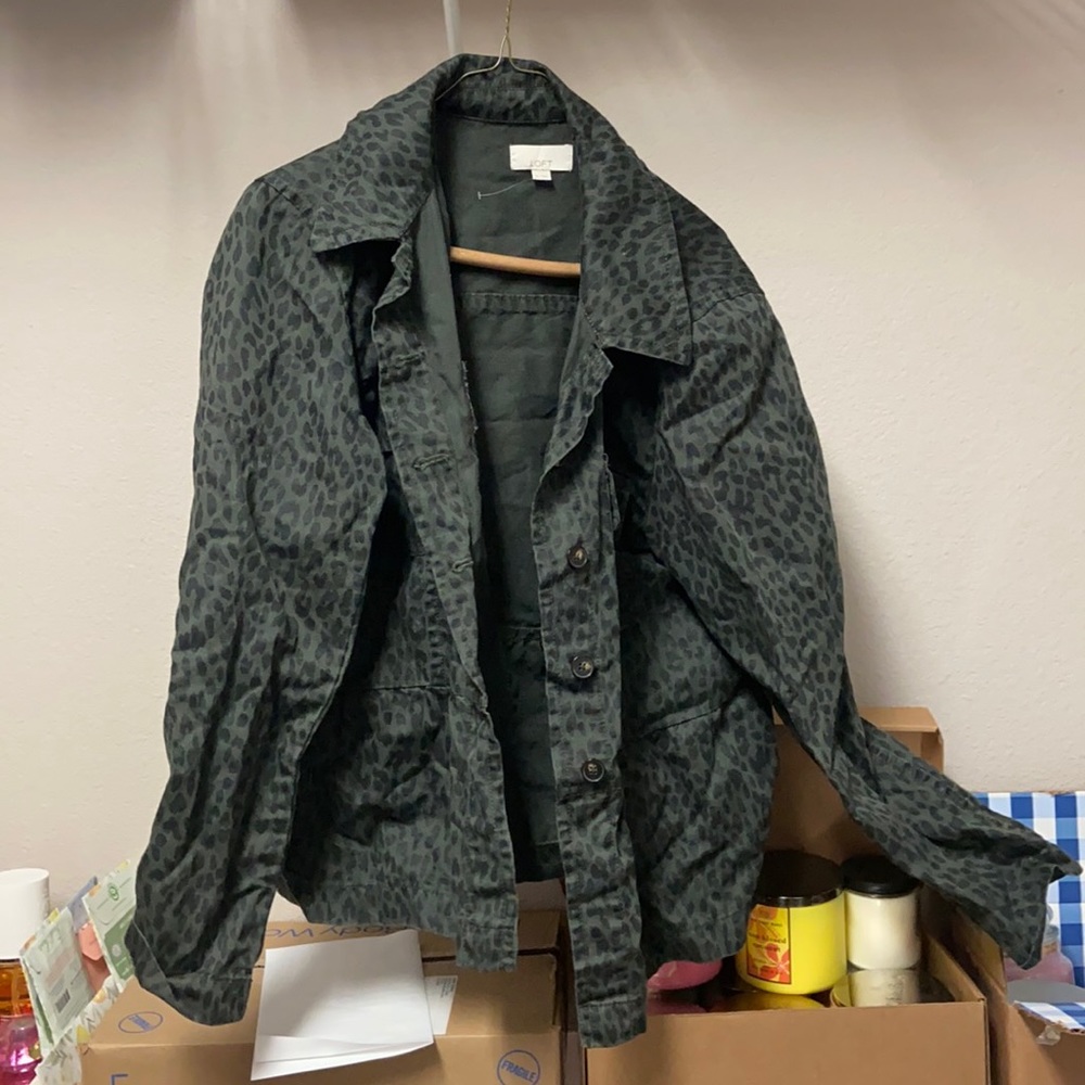 Loft Peplum Leopard Jacket